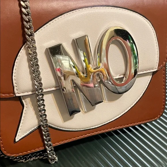 Zara Brown and White Chain Crossbody Bag - Picture 3 of 16